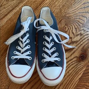 women’s navy and red converse